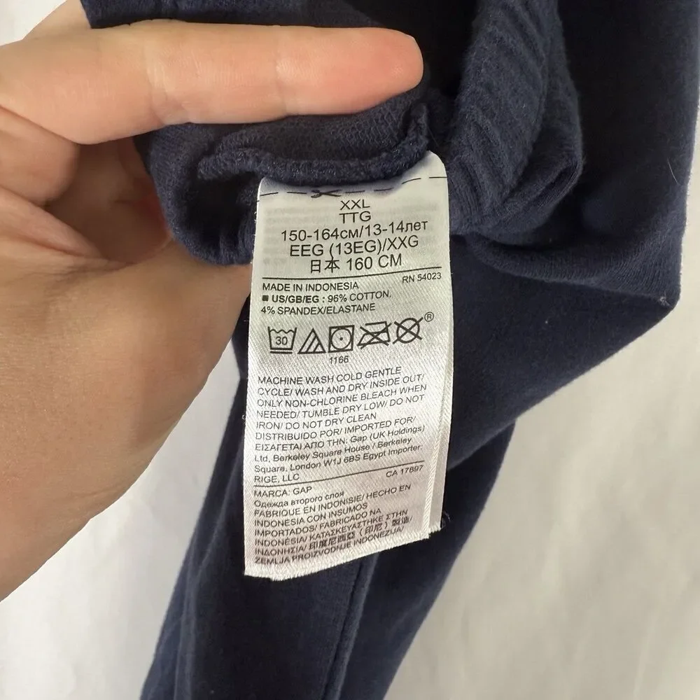 Gap Disney Sweatpants Girls XXL 14-16 Blue Navy Pull On Cotton Blend